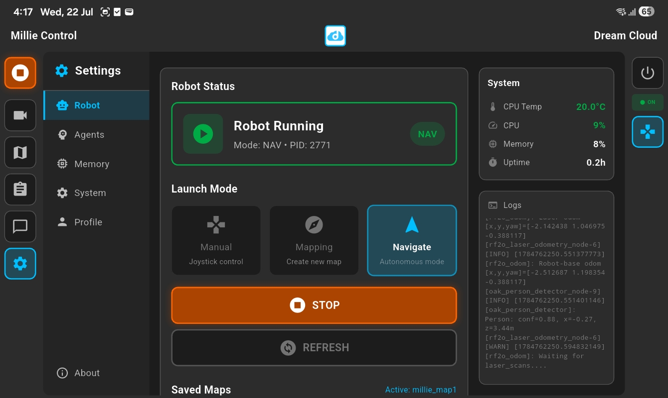 Millie Bot Controller App